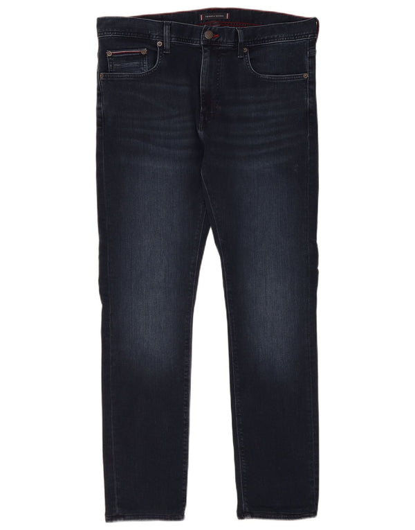 Tommy Hilfiger Masculino Bleecker Slim Jeans W34 L32 Azul Marinho Algodão