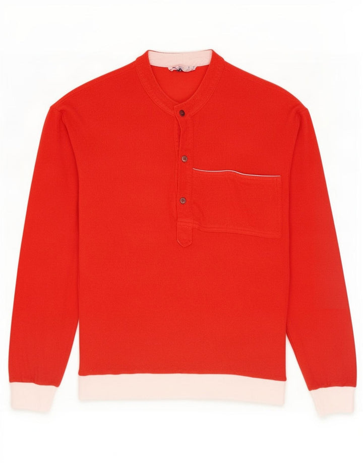 Top masculino Colmar manga comprida IT 50 algodão colorblock vermelho médio