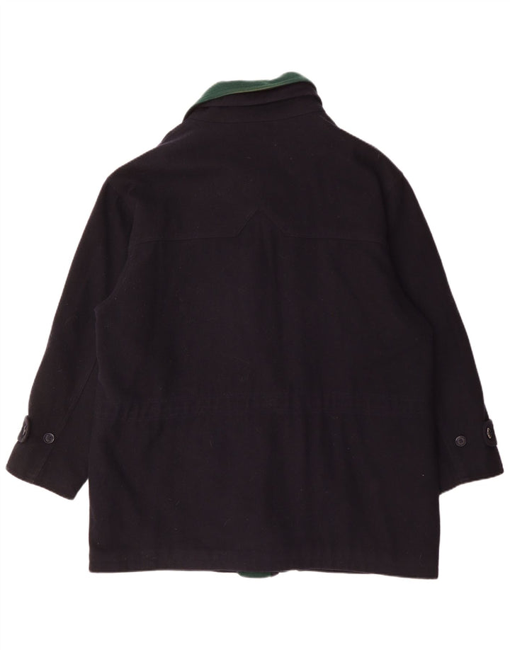 Sobretudo masculino VINTAGE UK 42 XL lã azul marinho