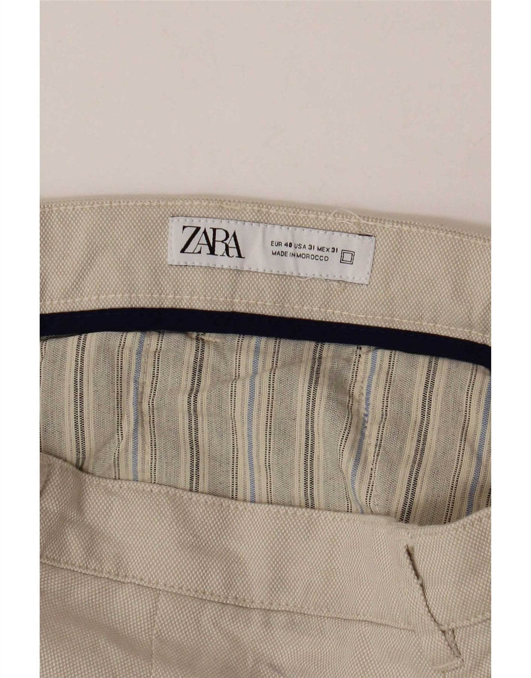 Zara Mens Chino Shorts EU 40 Médio W31 Bege