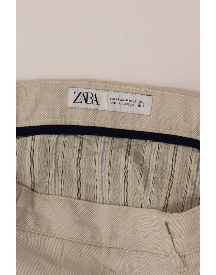 Zara Mens Chino Shorts EU 40 Médio W31 Bege
