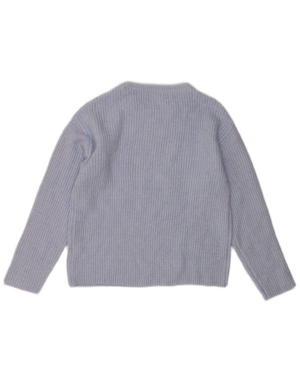 Suéter feminino Marks & Spencer com gola canoa e poliéster azul pequeno Reino Unido 10