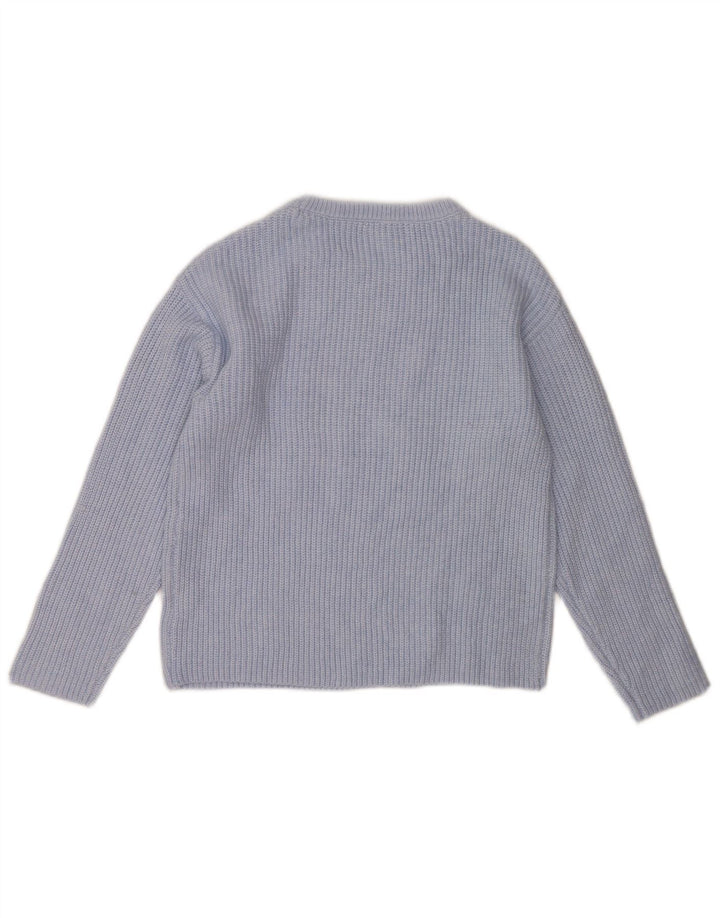 Suéter feminino Marks & Spencer com gola canoa e poliéster azul pequeno Reino Unido 10