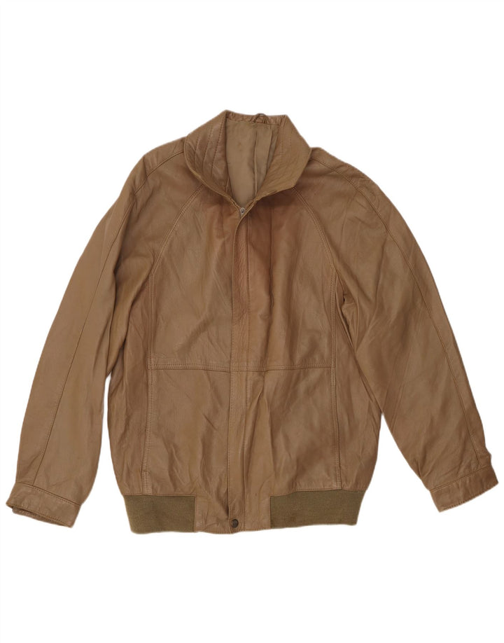 Jaqueta de couro masculina VINTAGE Reino Unido 38 couro marrom médio