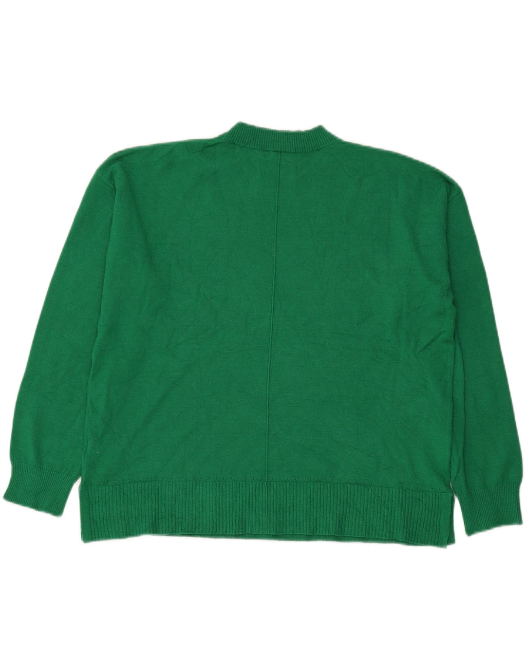 Suéter feminino Oasis com gola redonda grande, Reino Unido 16, viscose verde grande
