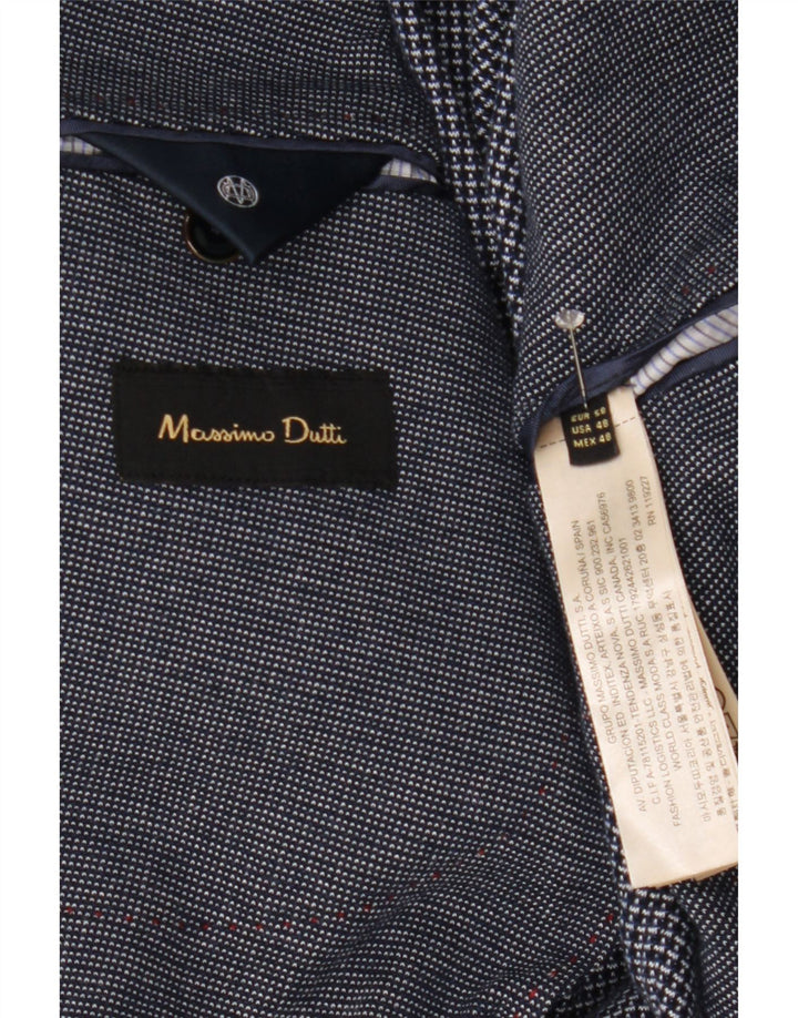 Jaqueta blazer masculina Massimo Dutti com 2 botões EU 58 2XL algodão azul marinho