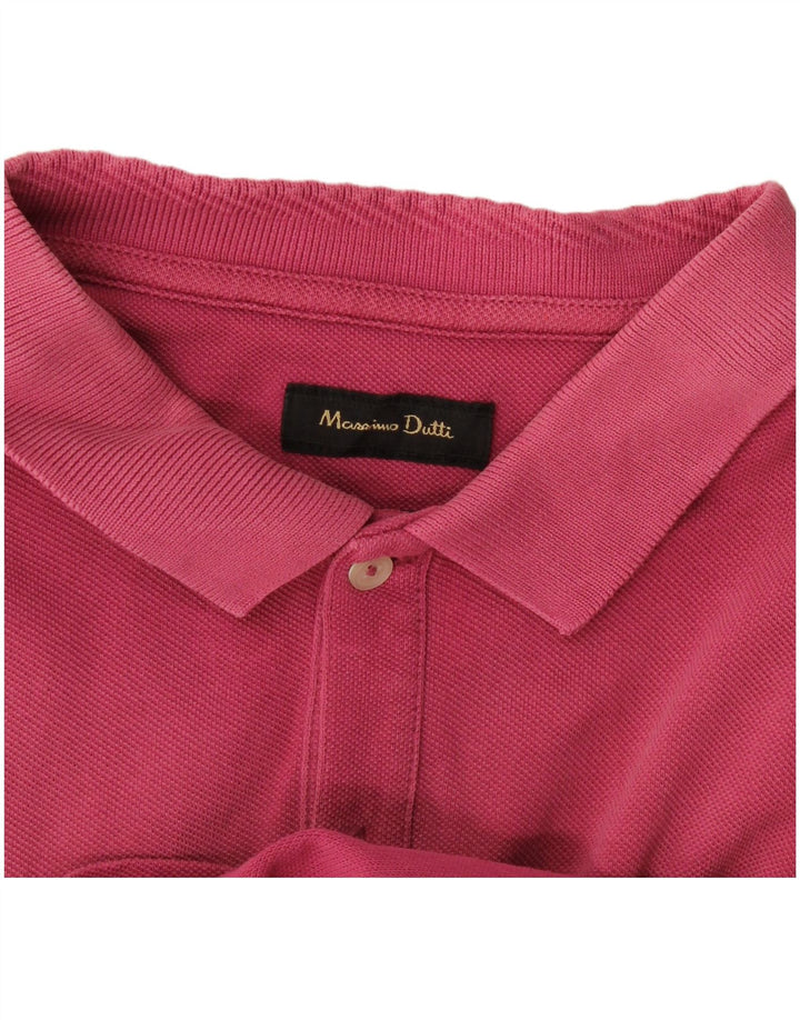 Camisa polo masculina Massimo Dutti rosa médio