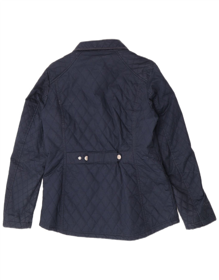 Jaqueta acolchoada feminina de ajuste regular da Crew Clothing UK 10 pequena azul marinho