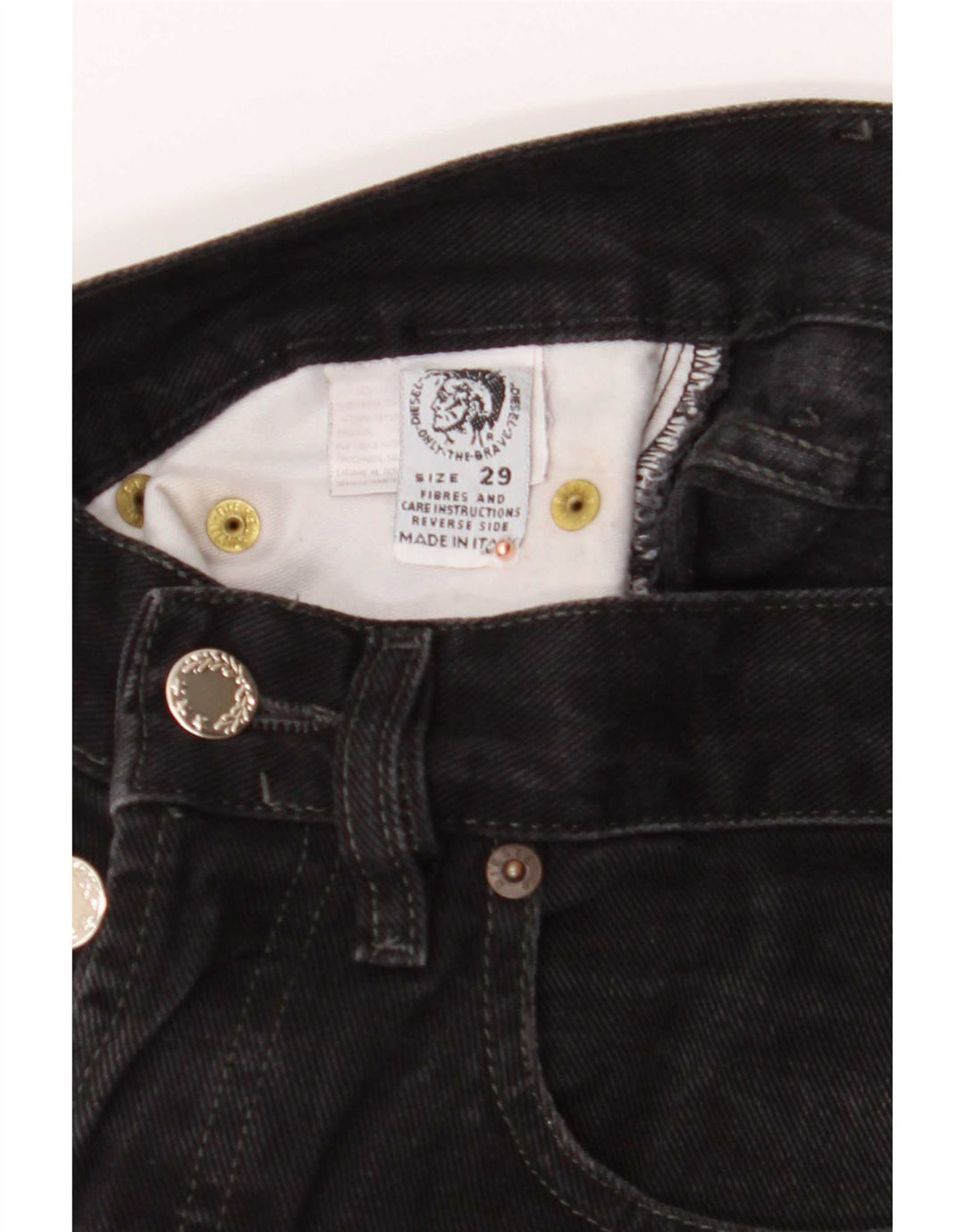 Diesel Mens Zathan Straight Jeans W29 L32 Algodão Preto