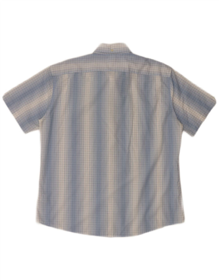 Camisa masculina de manga curta Ben Sherman 4XL algodão guingão azul