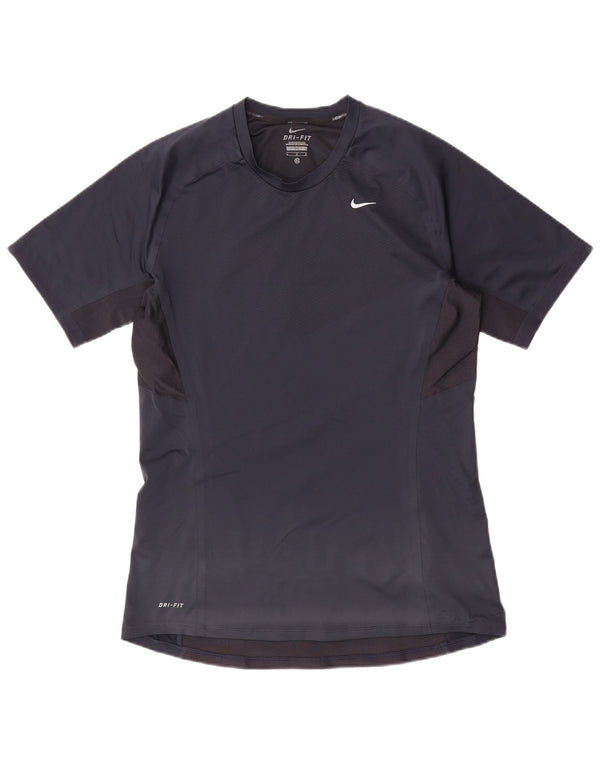 Camiseta Nike Feminina Dri Fit Top UK 14 Médio Azul Marinho Colourblock