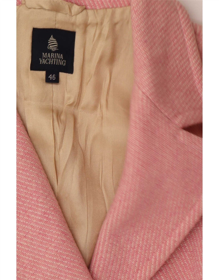 Sobretudo feminino Marina Yachting IT 46 grande lã rosa