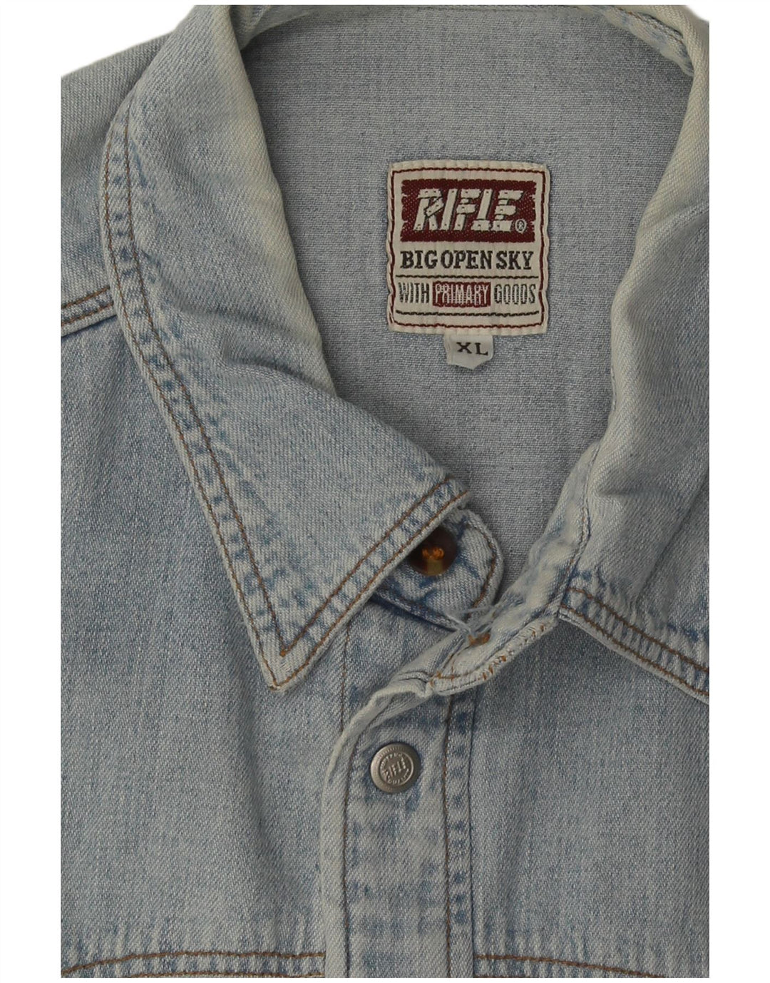 Camisa jeans masculina Rifle XL algodão azul