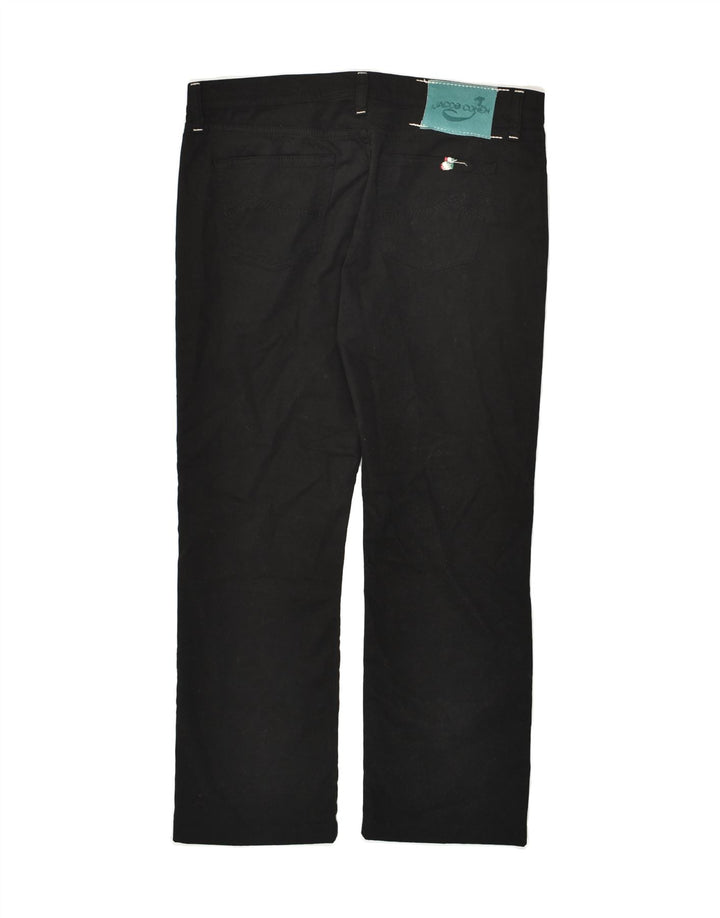 JACOB COHEN Womens Straight Casual Trousers W32 L27 Black Cotton | Vintage Jacob Cohen | Thrift | Second-Hand Jacob Cohen | Used Clothing | Messina Hembry 