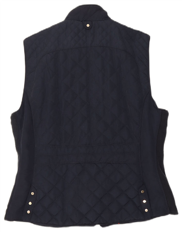 Colete acolchoado feminino Zara UK 18 XL azul marinho poliéster