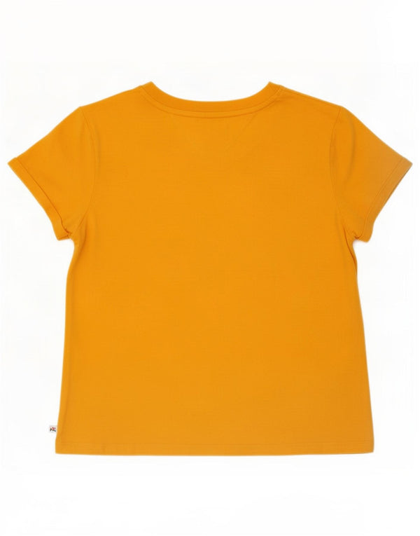 Camiseta feminina Tommy Hilfiger UK 14 algodão laranja médio