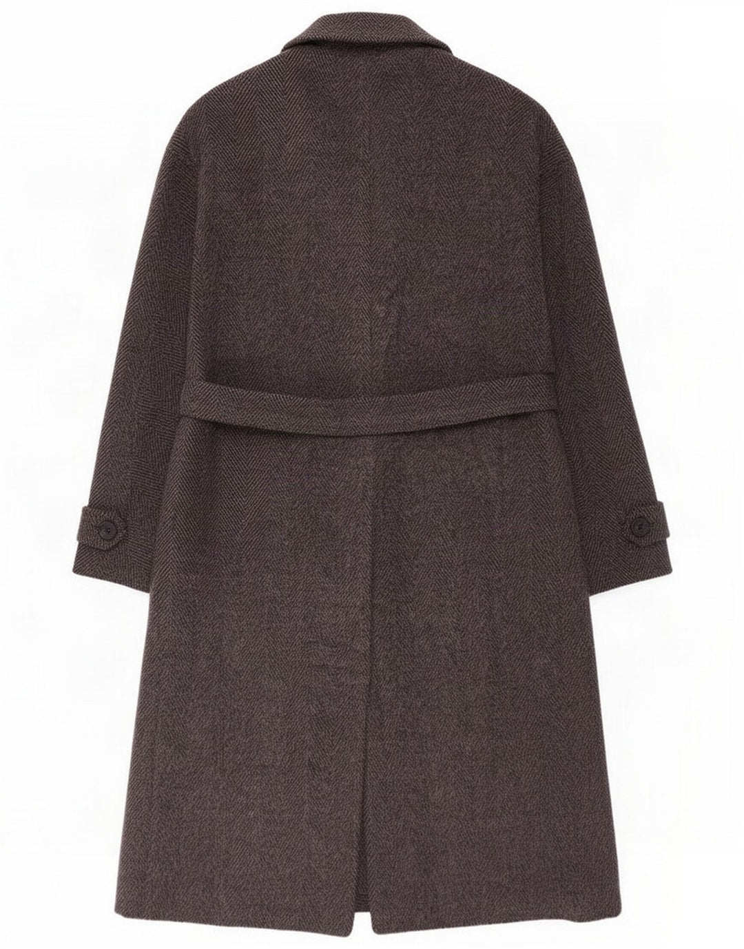 Sobretudo feminino oversized Marella Reino Unido 10 lã espinha de peixe cinza pequena