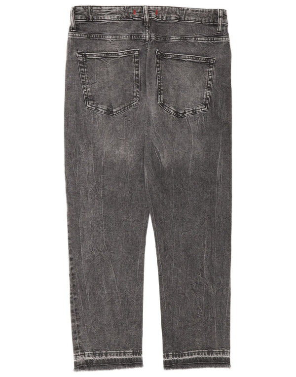 Calça jeans reta feminina Zara EU 38 pequena W28 L26 cinza