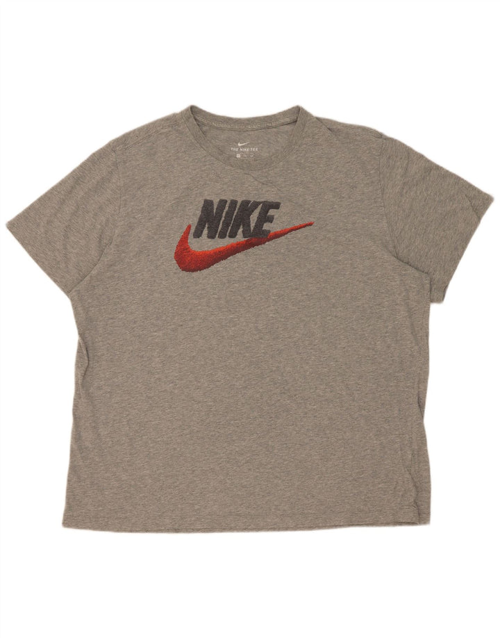 Camiseta gráfica masculina Nike Top 2XL cinza manchado