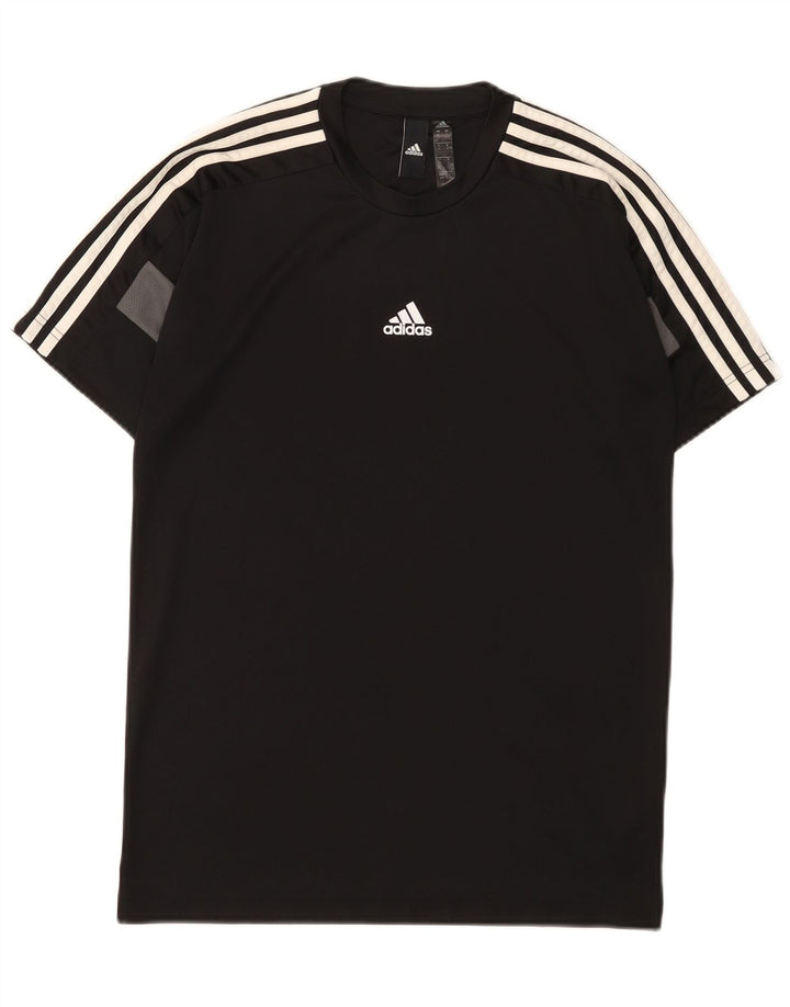 Adidas Mens Aeroready Camiseta Top Pequeno Preto Colorblock Poliéster