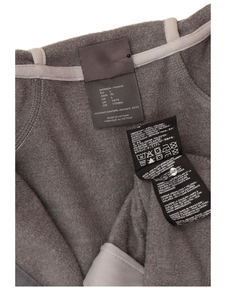 Jack Wolfskin Suéter feminino com capuz e zíper Reino Unido 14/16 grande poliéster cinza