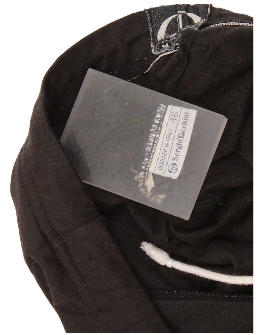 Sergio Tacchini Calça de treino masculina gráfica IT 46 pequena preta