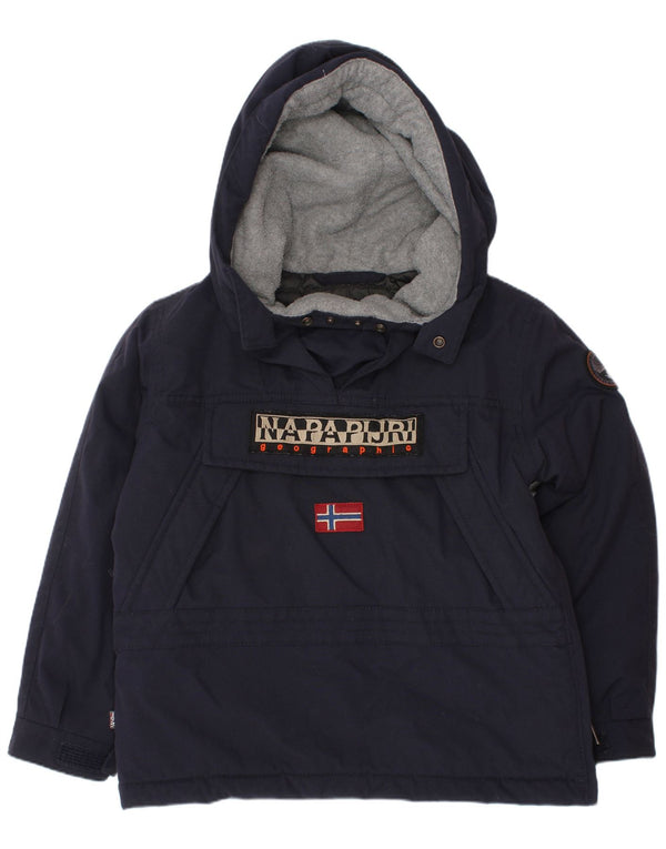 Jaqueta anorak com capuz Napapijri Boys Geographic Graphic 5-6 anos azul marinho