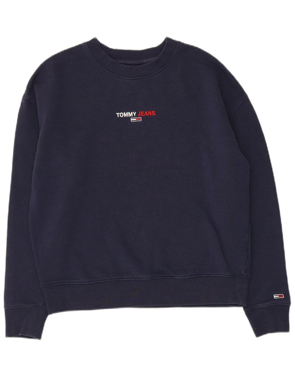 TOMMY HILFIGER Suéter oversized feminino Reino Unido 10 pequeno azul marinho