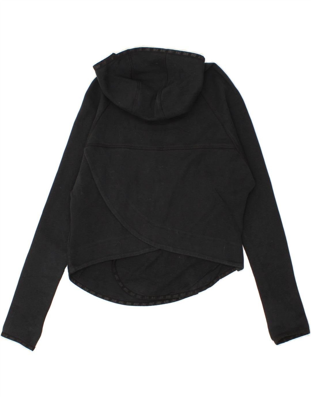 NIKE Womens Crop Zip Hoodie Sweater UK 6 XS Black Cotton Vintage Nike and Second-Hand Nike from Messina Hembry 