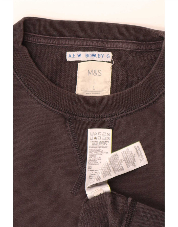 Suéter masculino Marks & Spencer grande algodão cinza
