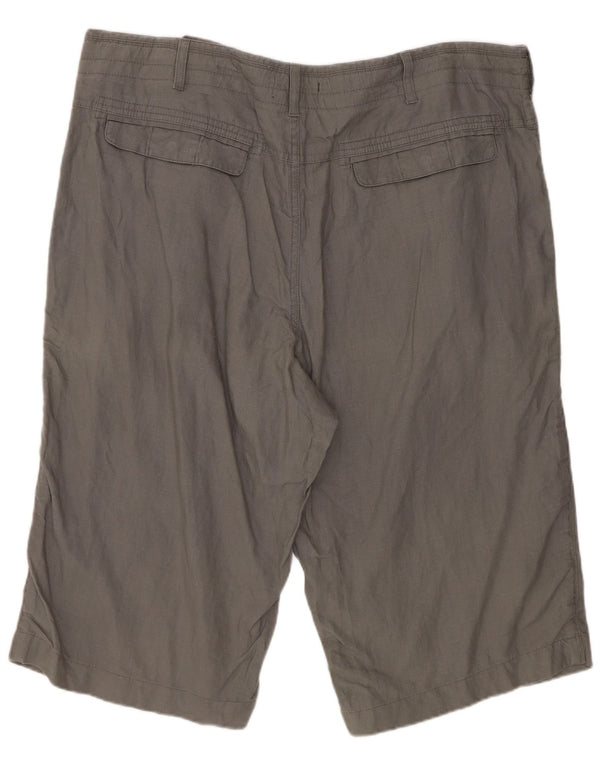Shorts Chino Masculino Marks & Spencer W38 XL Linho Cinza