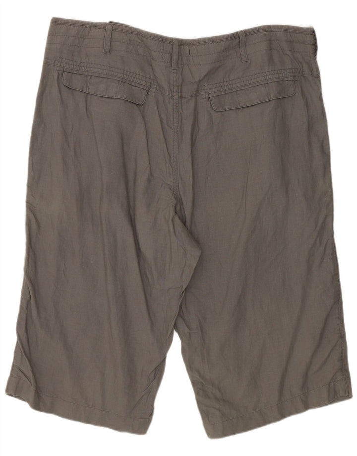 Shorts Chino Masculino Marks & Spencer W38 XL Linho Cinza