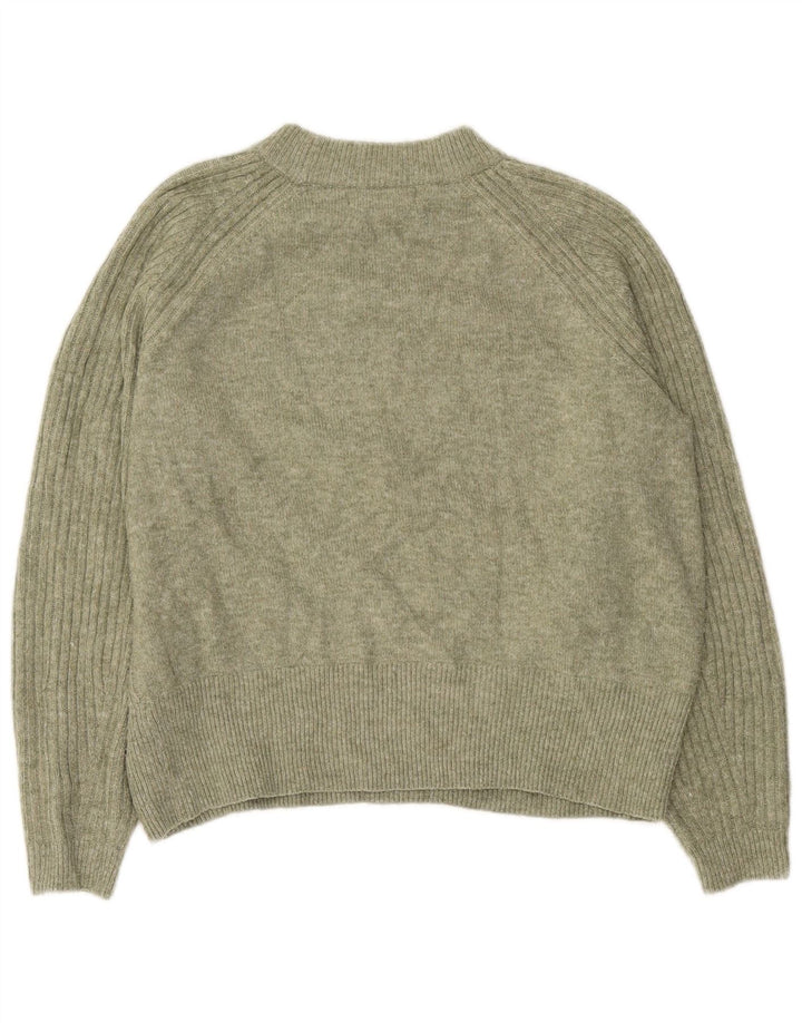 Suéter feminino Marks & Spencer com gola tartaruga Reino Unido 14 verde médio