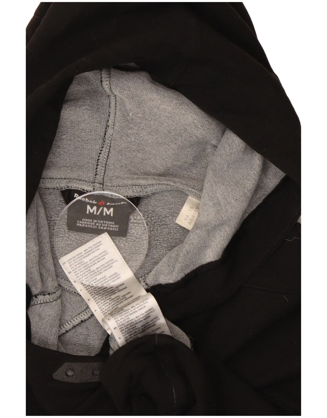 Reebok Mens Graphic Hoodie Jumper Médio Preto Poliéster