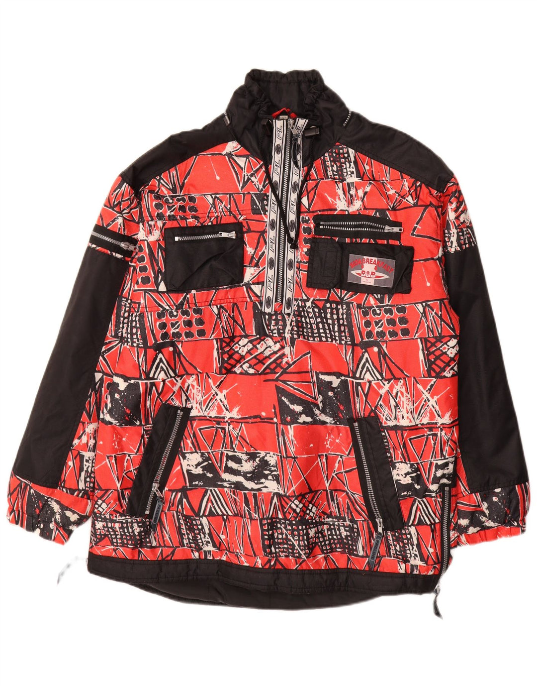 Jaqueta masculina Proline Graphic Anorak UK 40 grande poliamida geométrica vermelha