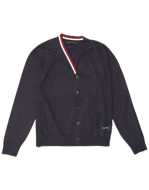 Suéter cardigã masculino Tommy Hilfiger médio algodão azul marinho