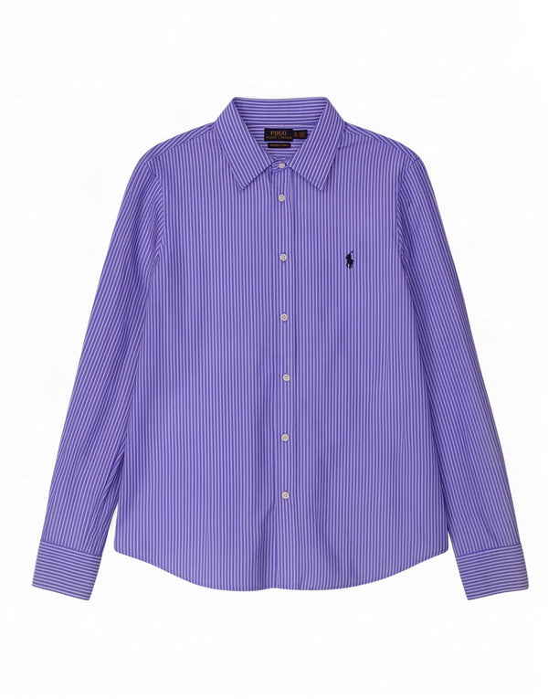 Polo Ralph Lauren Camisa social masculina XL azul risca de giz algodão