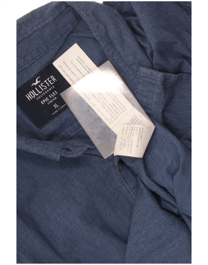 Camisa masculina Hollister XL azul algodão