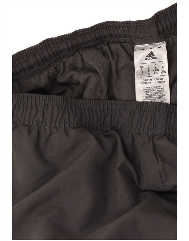 Calça de treino masculina Adidas Joggers grande poliéster cinza