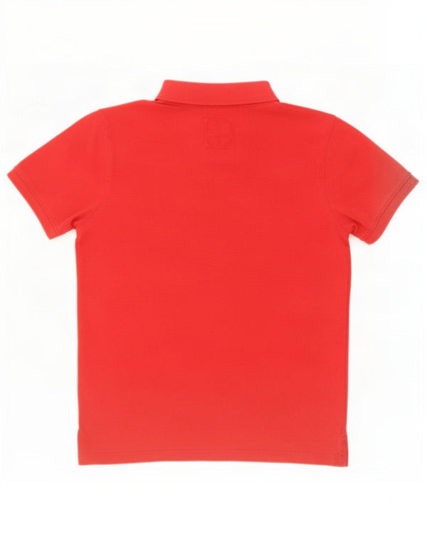 Camisa polo masculina Crew Clothing algodão vermelho médio