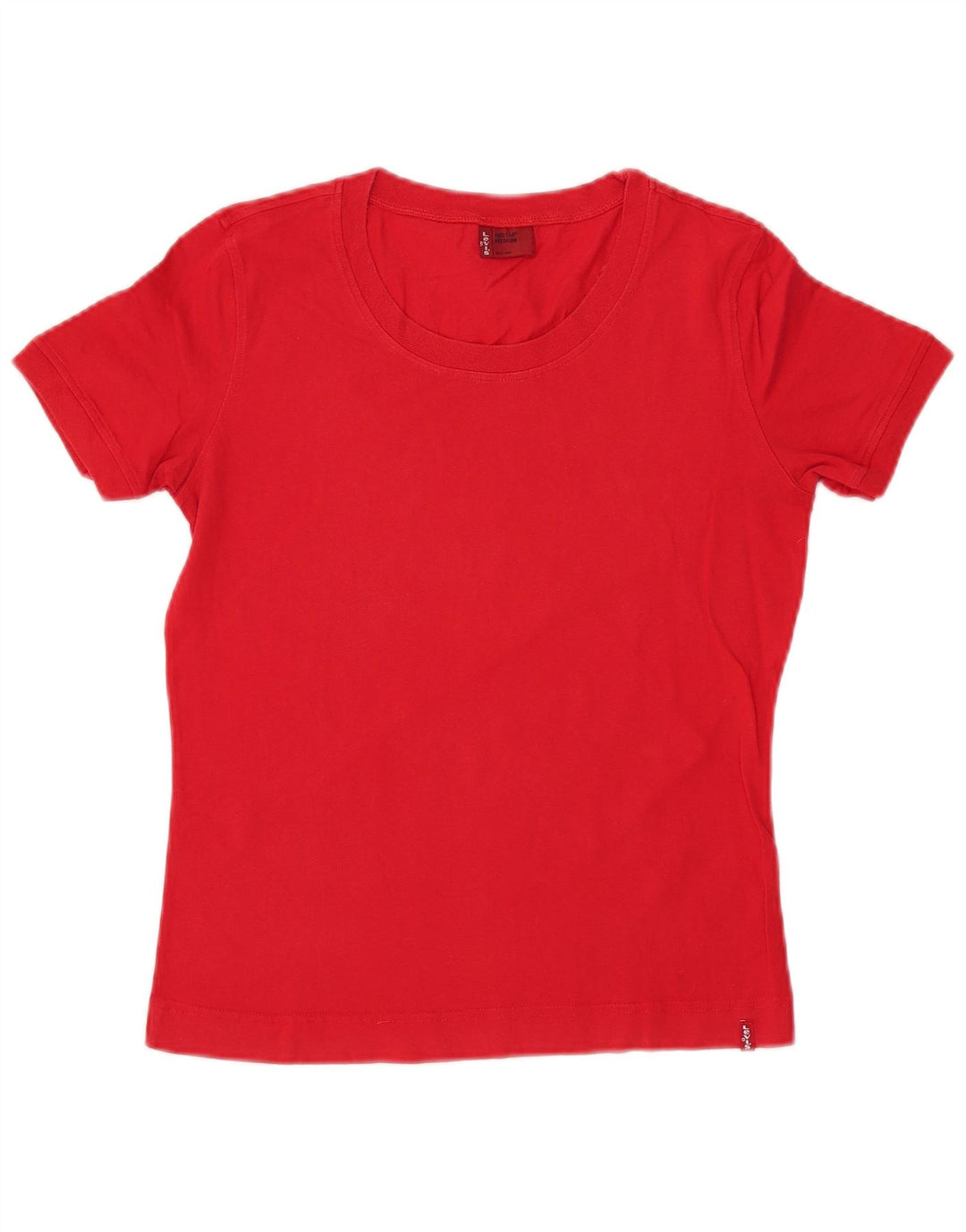 Camiseta feminina LEVI'S UK 12 algodão vermelho médio