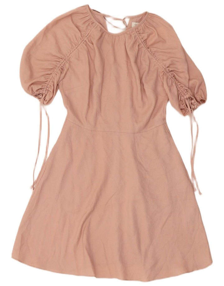 Vestido feminino Ted Baker evasê tamanho 1 XS rosa poliéster