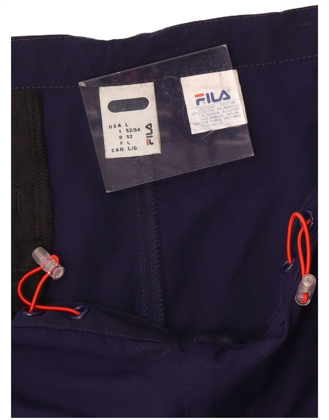 Fila Mens Sport Shorts Grande Algodão Azul Marinho
