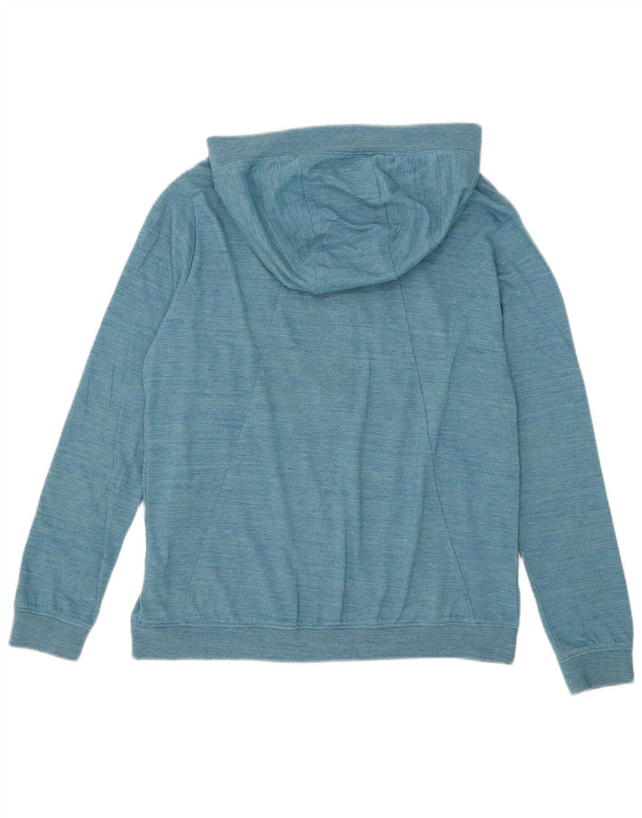 Suéter Nike feminino com capuz e zíper Reino Unido 14 grande poliéster manchado azul