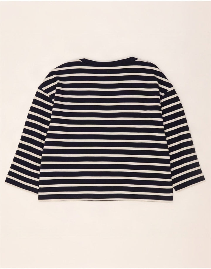 Top de fim de semana feminino Max Mara manga 3/4 Reino Unido 14 médio azul marinho náutico