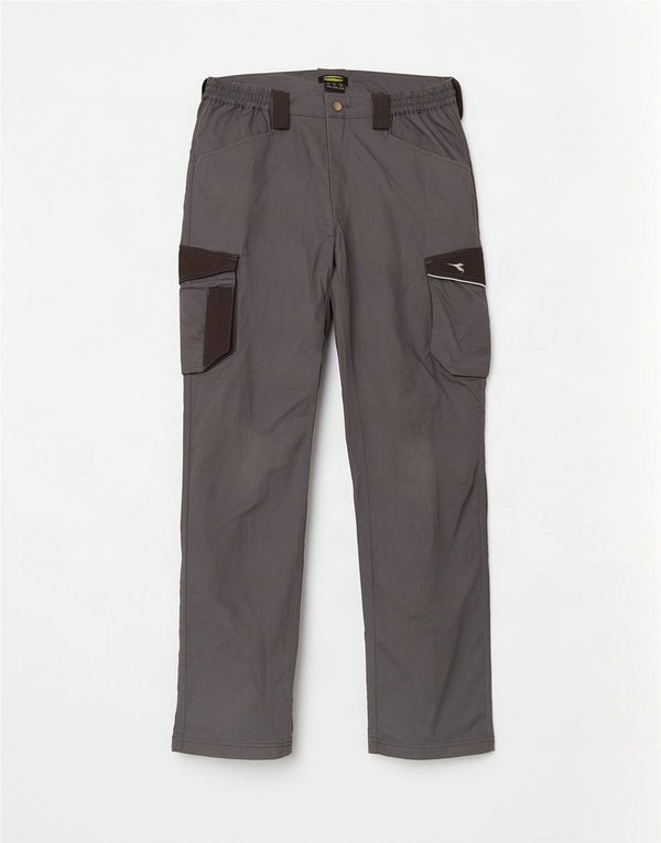 Calça cargo utilitária masculina Diadora W34 L36 cinza Colourblock