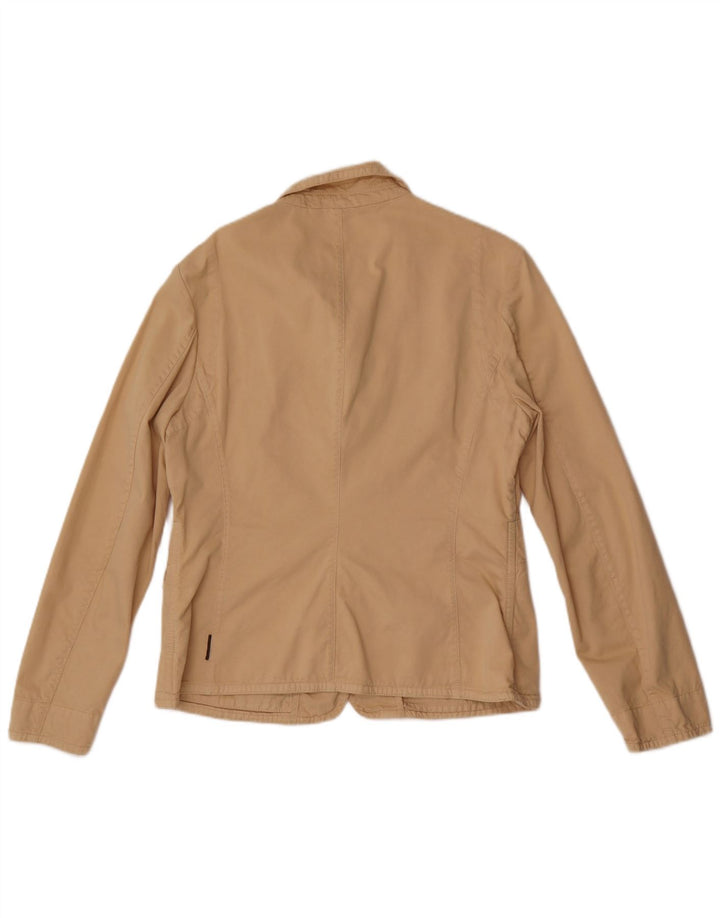 Moncler Jaqueta blazer feminina oversized com 3 botões US 4 pequeno algodão bege