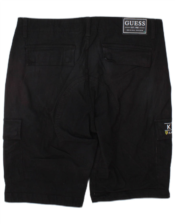 Guess Mens Cargo Shorts W32 Médio Algodão Preto
