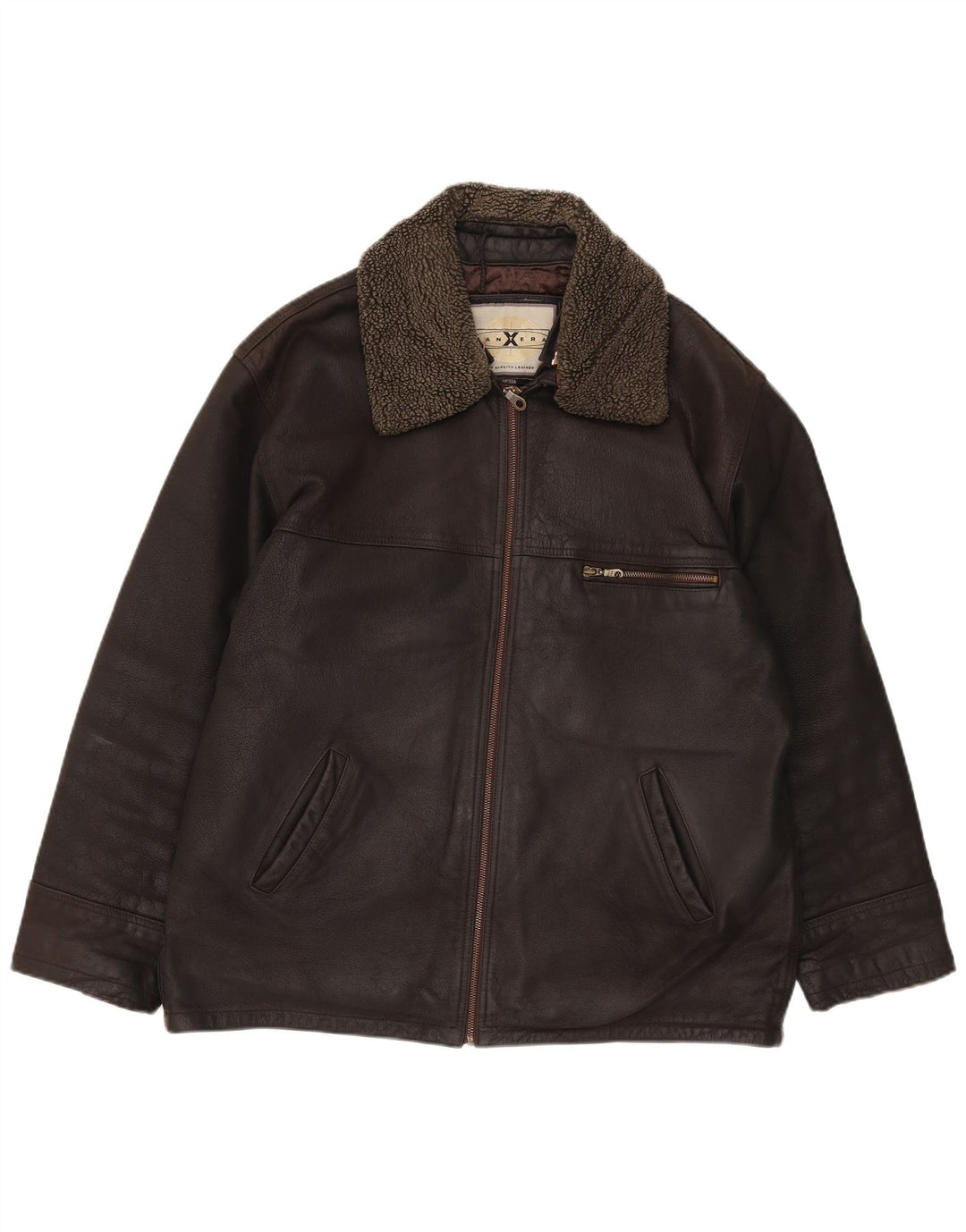 Jaqueta de couro masculina PANTERA UK 44 2XL couro marrom
