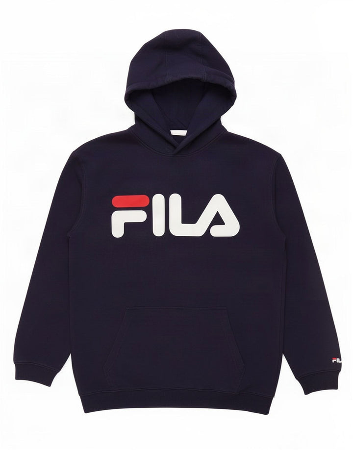 Fila Mens Graphic Hoodie Jumper Médio Azul Marinho